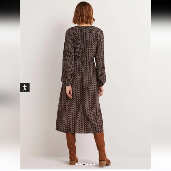 Boden Tie Waist Detail Midi Dress Size 6 - Picture 3 of 10